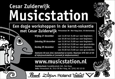 3 drum workshops by Cesar Zuiderwijk December 2013 at Music Station ad